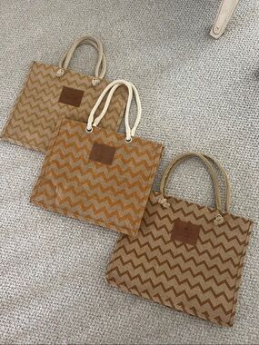 Secrets Resort & Spa Jute Tote Bags NEW! 17”W x 14”L - 3 available